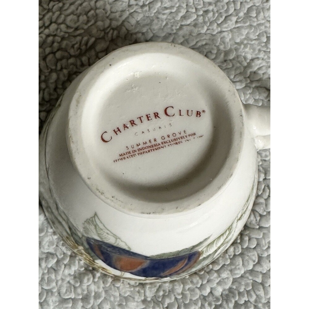Charter Club Summer Grove Tea Coffee Cup & Saucer Set For One - Picture 7 of 9